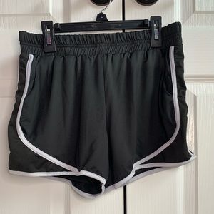 Black & white athletic shorts
